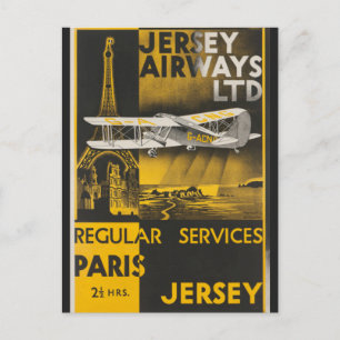 Vintag Eiffelturm Paris Französischer Luftverkehr Postkarte