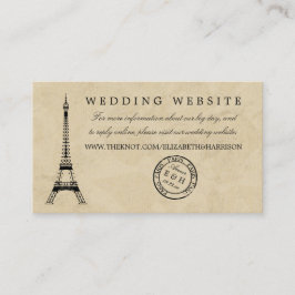 Vintag Eiffelturm Paris Postmark Wedding Begleitkarte