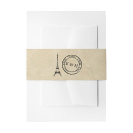 Vintag Eiffelturm Paris Postmark Wedding Einladungsbanderole