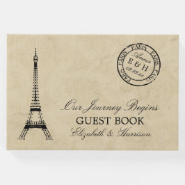 Vintag Eiffelturm Paris Postmark Wedding Gästebuch