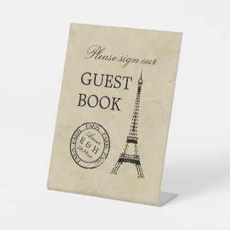 Vintag Eiffelturm Paris Postmark Wedding Sockelschild