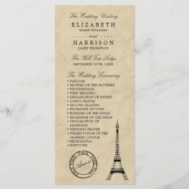 Vintag Eiffelturm Paris Wedding Programm