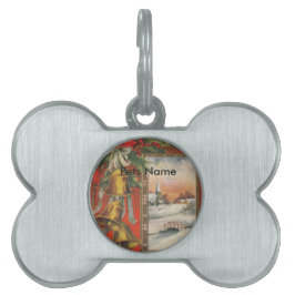 Vintag "Ein frohes Weihnachtsfest" mit Weihnachtsg Tiermarke