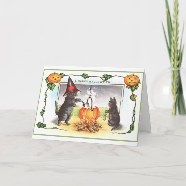 Vintag - ein glückliches Halloween, Karte (Vorderseite)