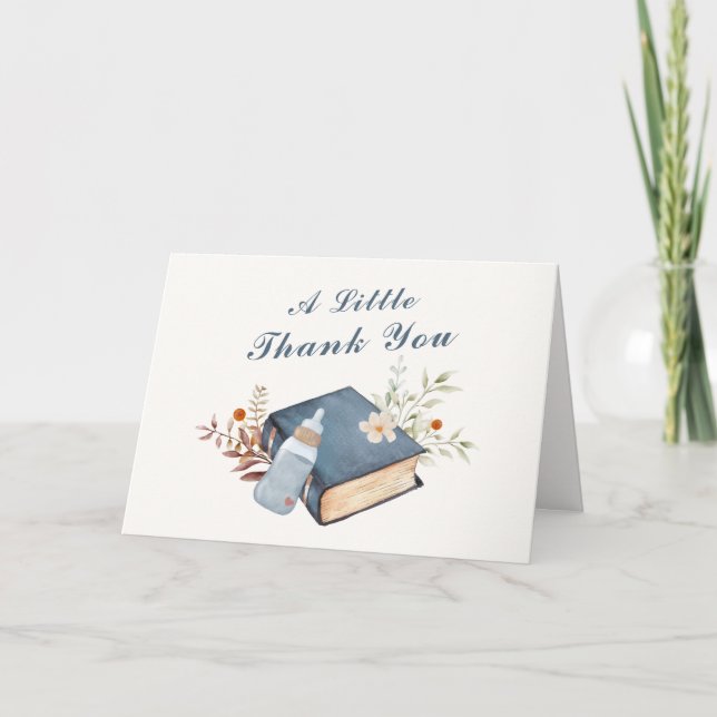 Vintag ein neues Kapitel Flasche Babydusche Dankeskarte (Vorderseite)