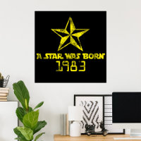 Vintag ein Stern war Geboren 1983 gelber Stern