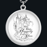 Vintag einmal auf eine Zeit Kleidung, Dekoration u Versilberte Kette<br><div class="desc">Dieses Vintage Once Upon a Time Design ist einfach so niedlich! Eine Vintage Braut und ein Bräutigam in Schleier und Tophut in märchenhafter Manier mit einer Burg und Text, die Once Upon a Time. Viele dieser Objekte, die zwei Bilder haben, haben ein Vintages Happily Ever After Design sowie eine Burg...</div>