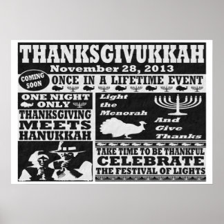 Vintag einmal im Leben Thanksgivukkah Poster