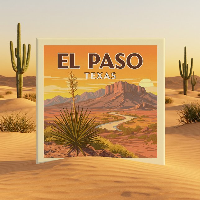 Vintag El Paso Texas Fliese (Von Creator hochgeladen)