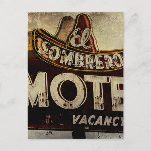 Vintag El Sombrero Motel Sign Postkarte