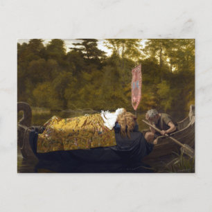 Vintag Elaine Die Dame von Shalott König Arthur Postkarte