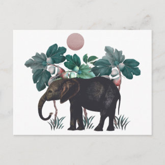 Vintag Elefant Postkarte
