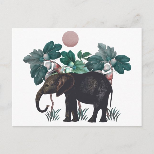 Vintag Elefant Postkarte (Vorderseite)