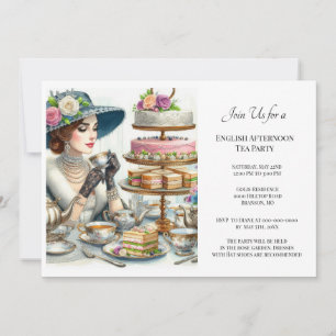 Vintag Elegance Ladys Tea Party Einladung