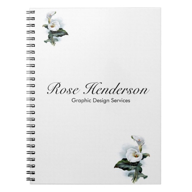 Vintag Elegance White Calla Lily Notizblock (Vorderseite)