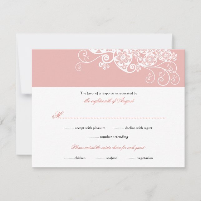 Vintag Elegant Boho Floral Paisley Wedding RSVP (Vorderseite)