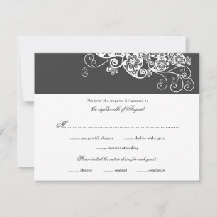 Vintag Elegant Boho Floral Paisley Wedding RSVP Karte