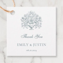 Vintag Elegant Dusty Blue Wedding Vielen Dank Geschenkanhänger