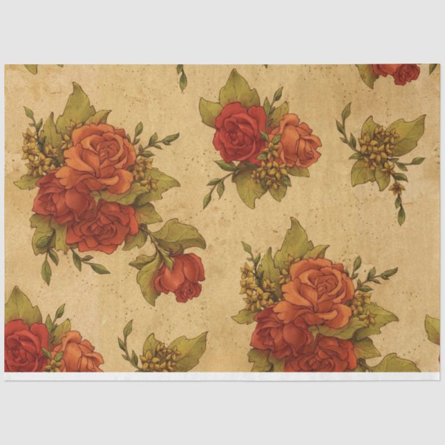 Vintag Elegant Modernes Flora Seidenpapier (Vorderseite)