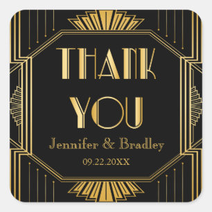 Vintag Elegante Art Deco San Salvatore - der Zucke Quadratischer Aufkleber