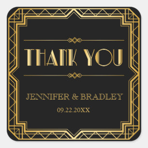 Vintag Elegante Art Deco San Salvatore - der Zucke Quadratischer Aufkleber