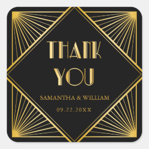 Vintag Elegante Art Deco San Salvatore - der Zucke Quadratischer Aufkleber