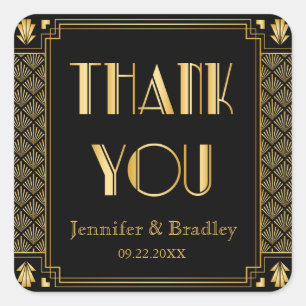 Vintag Elegante Art Deco San Salvatore - der Zucke Quadratischer Aufkleber