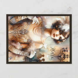 Vintag Elegante Kunst, Dichtung und Musik Postkarte