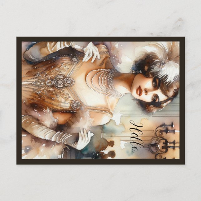 Vintag Elegante Kunst, Dichtung und Musik Postkarte (Vorderseite)