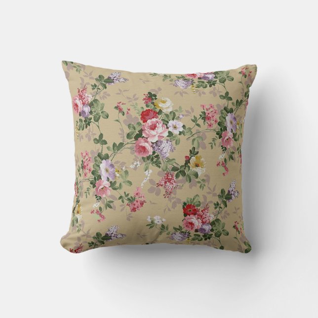 Vintag Elegante Populäre Rose Kissen (Vorderseite)