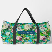 Vintag Elegantes, florenrosa Blume blaues Monogram