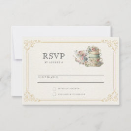Vintag Elegantes Tea Party Brautparty RSVP Karte