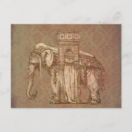 Vintag Elephant Bastille Postkarte