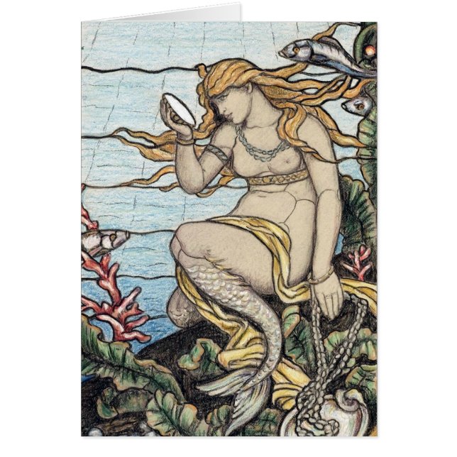 Vintag Elihu Vedder Mermaid Festglas (Vorne)