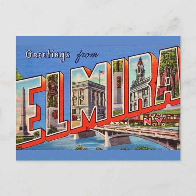 Vintag Elmira New York Grußkarte Postkarte (Vorderseite)