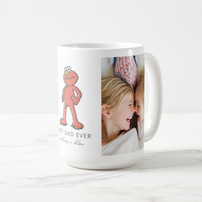 Vintag Elmo | Bester Vater - Foto Kaffeetasse (VorderseiteRechts)