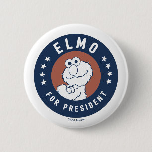Vintag Elmo für Präsident Abzeichen Button