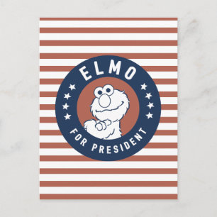Vintag Elmo für Präsident Abzeichen Postkarte