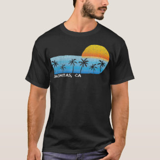 Vintag Encinitas CA Palm Trees Sunset Beach T-Shirt