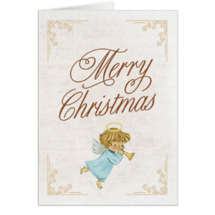 Vintag Engel Frohe Weihnachtsgrüßkarte