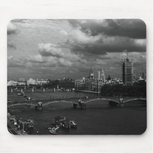 Vintag England London The River Thames Large Cloc Mousepad