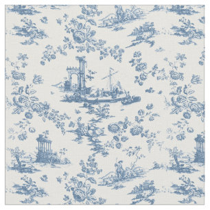 Vintag Englisch Floral Toile de Jouy-Blue Stoff