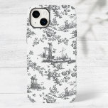 Vintag Englisch Floral Toile de Jouy-Gray Case-Mate iPhone 14 Plus Hülle<br><div class="desc">Schönes,  nahtloses Toile de jouy Muster,  angepasst an ein englisches Kupferstich von John Munns ca 1770er Jahren mit klassischen Ruinen,  Seehafen,  Hirten und Blumengarten. Grau auf weißem Hintergrund.</div>
