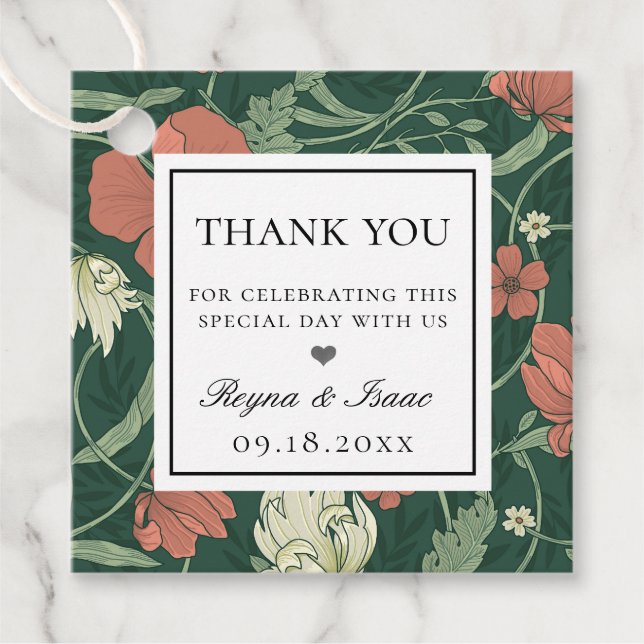 Vintag-Englisch-Gartenmuster Geschenkanhänger (Vorderseite)