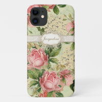 Vintag Englisch Pink Rose Lace n White Hydrangea