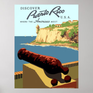 Vintag Entdecken Puerto Rico WPA Reisen Poster