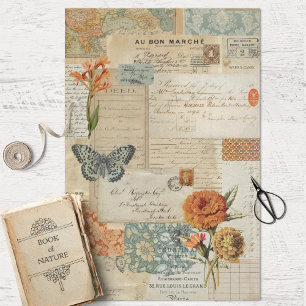 Vintag Ephemera Collage Decoupage Seidenpapier