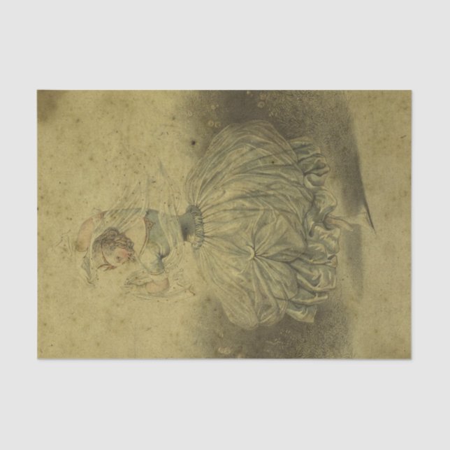 Vintag Ephemera Dancer Seidenpapier (Vorderseite)