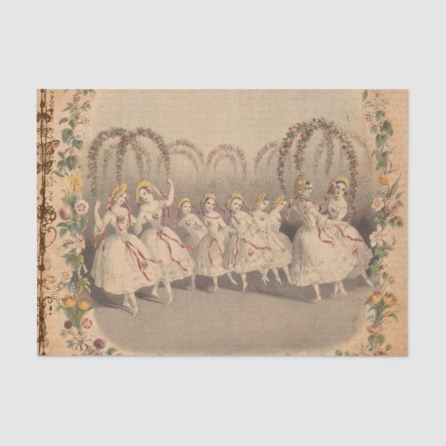 Vintag Ephemera Dancers Seidenpapier (Vorderseite)