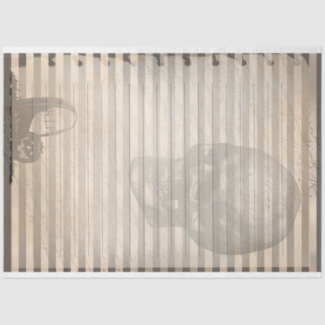 Vintag Ephemera Halloween Skull Ghost Seidenpapier (Vorderseite)